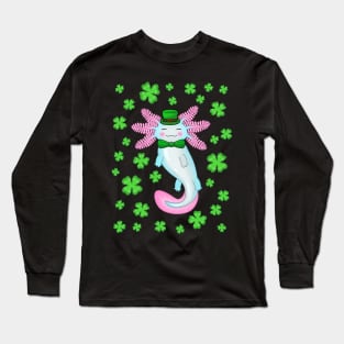 Saint Patrick's Axolotl Long Sleeve T-Shirt